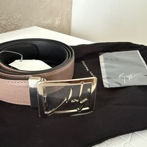 Giuseppe Zanotti Tan and Black Men's Belt